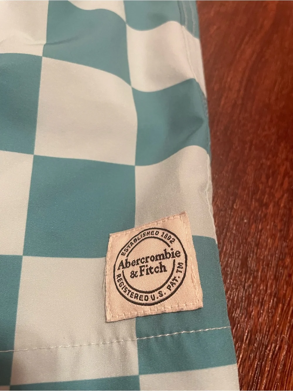 Kids Checkerboard Swim Shorts - teal